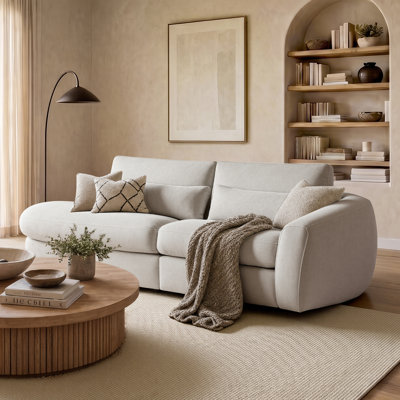 106'' Modular Sofa With Ergonomic Design And Plush Feather-Blend Cushions