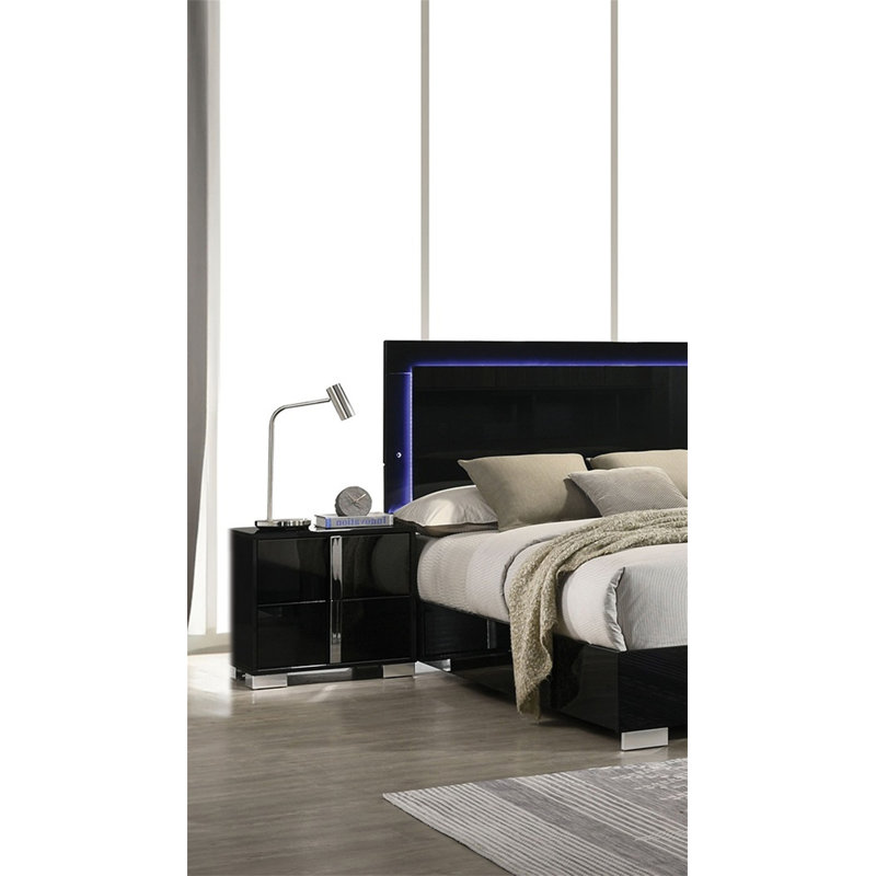 Finition UV de la table de chevet 1pc, Noir