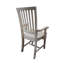 Chaise avec accoudoirs à dossier en lattes de bois massif Forestburgh