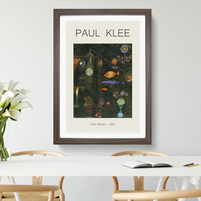 Fish Magic by Paul Klee - Single Picture Frame Print, 36cm H x 27cm W x 2cm D, Walnut Framed
