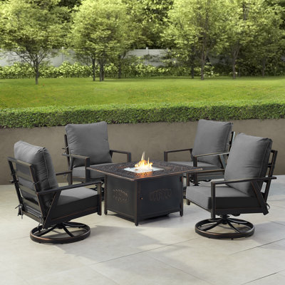 Timothe 4 - Person Patio Conversation Set with Cushions
