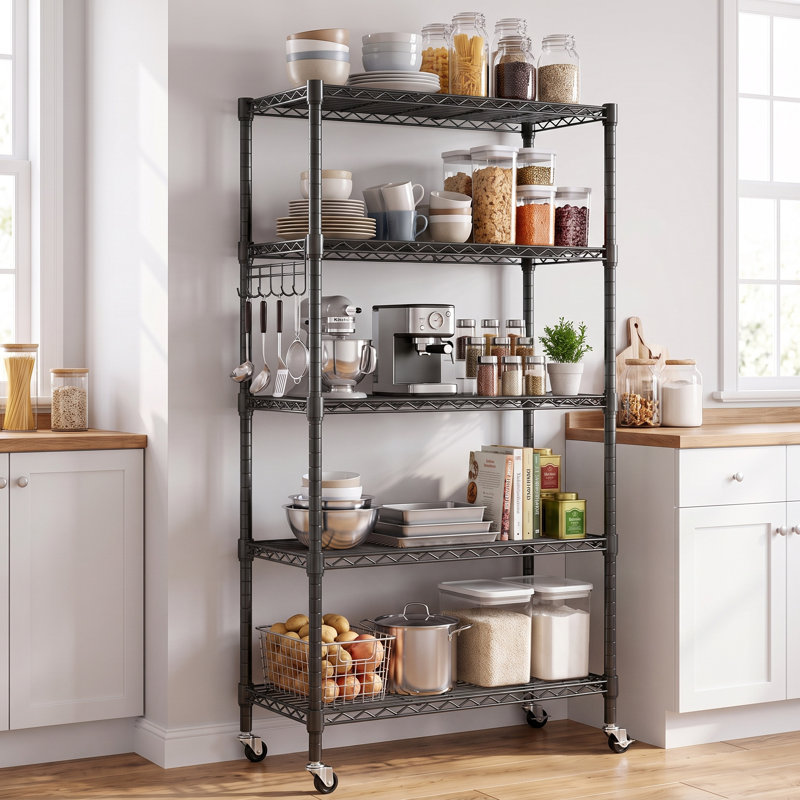 Rayonnage à hauteur réglable Lylla, Noir, H 62,2 po x l 29,92 po x P 13,78 po