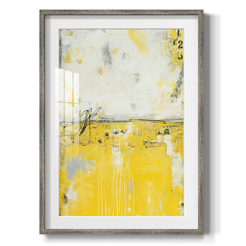Jaune lié - imprimé encadré, Vieilli, H 28,5 po x l 20,5 po