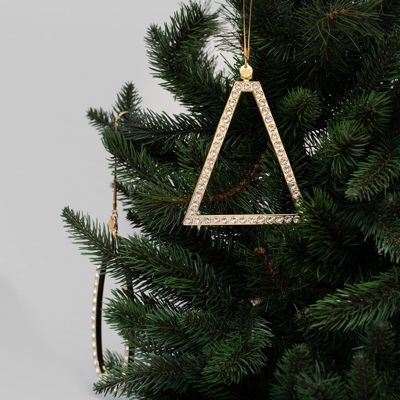 4.75'' Handmade Geometric Metal Holiday Shaped Ornament, Gold