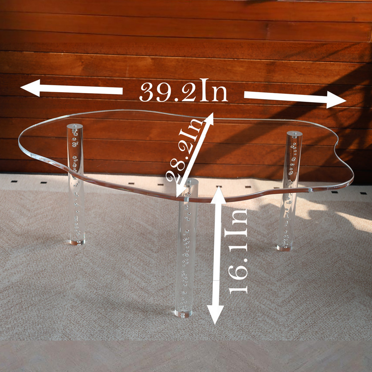 Wrought Studio™ 39.2'' Clear Acrylic Coffee Table, Eco-friendly ...