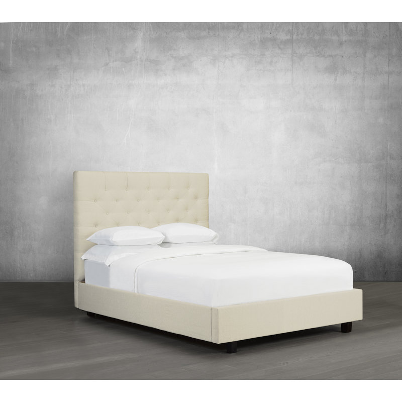 Upholstered Bed, Full, Ivory