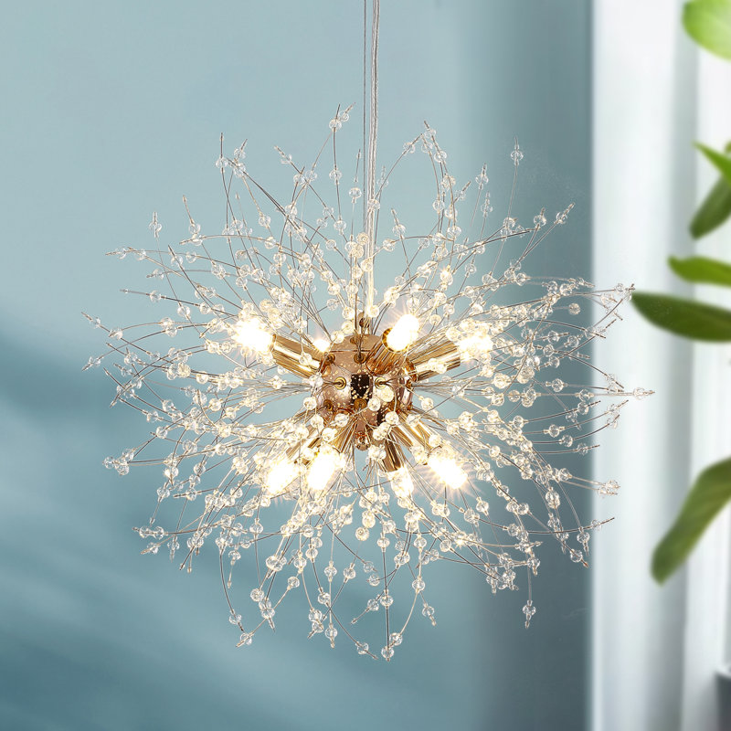Ranada 8 - Light Dimmable Sputnik Sphere Chandelier, Gold