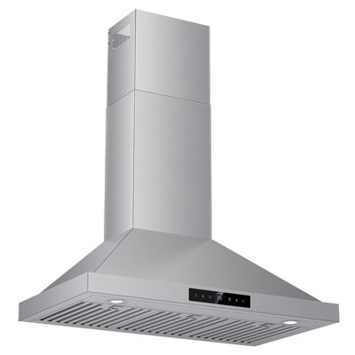 Hotte de cuisine murale intelligente à 4 vitesses avec capteur tactile, hotte de cuisine 900 CFM, 4 lumières à DEL, filtres à chicane convertibles à conduit / sans conduit