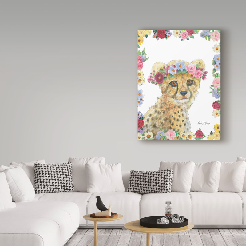 « fleur friends iv », art sur toile, H 19 po x l 14 po x P 2 po
