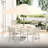 Outdoor Round Patio Dining Table For 4 - 6, All Weather Metal With Umbrella Hole Lawn, Garden, Backyard. Powder Coated Rust Resistance, Bent Leg Design Stability And Aesthetics, Non Marring Foot-1781055323