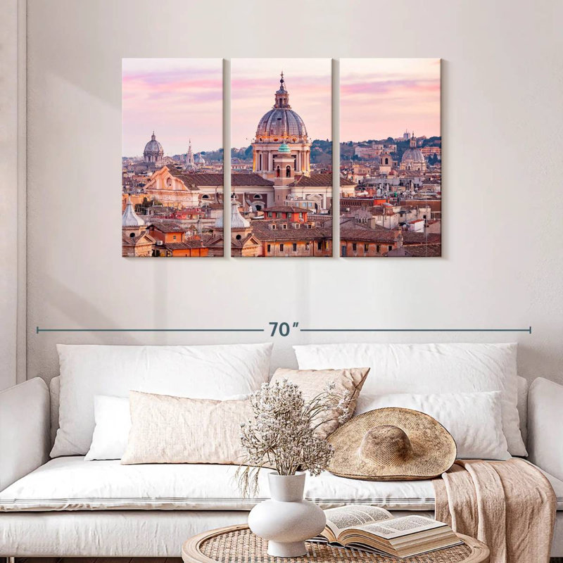 Sebbie Rome, coucher de soleil, paysage, H 28 po x l 45 po