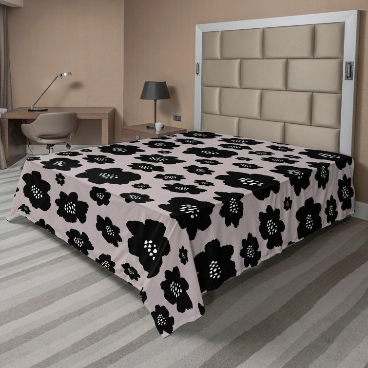 Drap plat à motif floral bohème Ambesonne