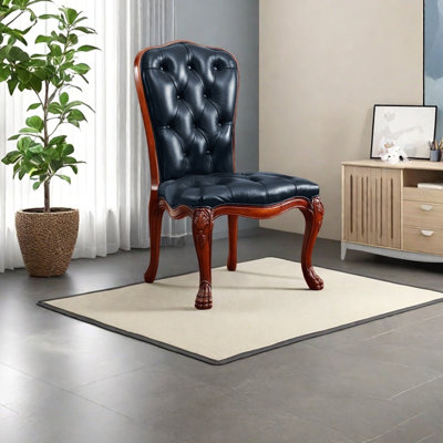 Light luxury faux leather solid wood leisure chair