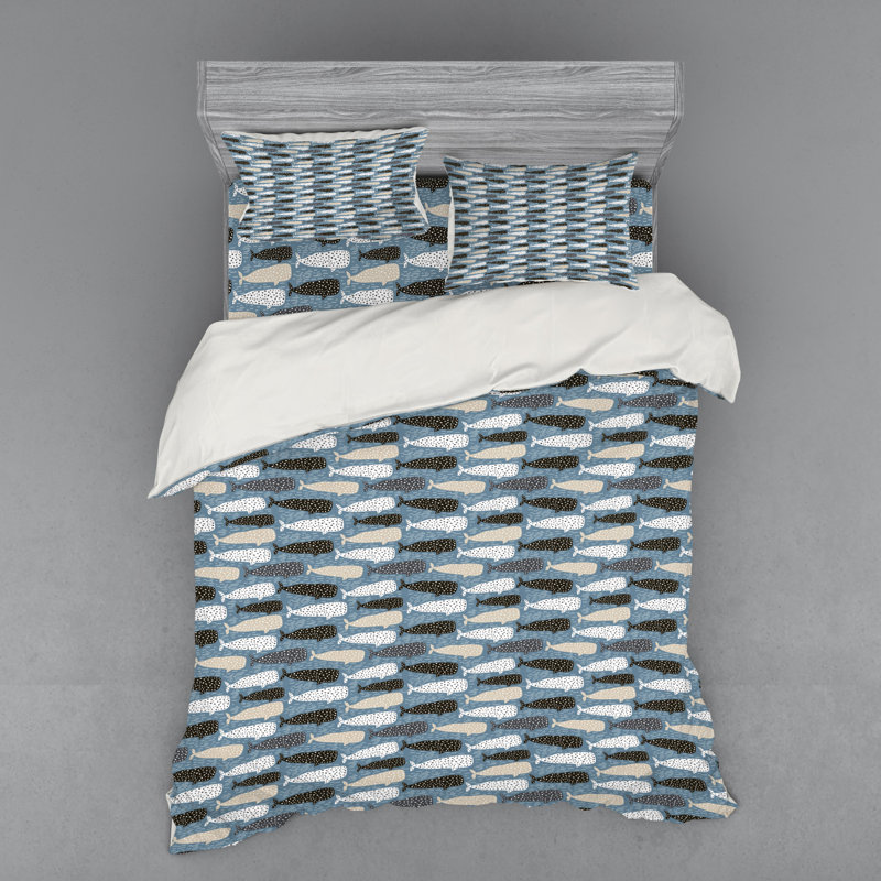 Ensemble de housse de couette baleiney, Housse de couette grand + 3 pièces supplémentair
