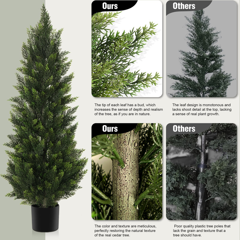 47''Artificial Cedar Tree Set In A Pot