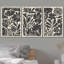 Abstrait botanique, art floral bohème noir et beige, photos murales de salon de style Mid-Century moderne, impression sur toile encadrée, 3 pièces, 16 po x 24 po x 3 pièces, 24 po x 36 po x 3 pièces, 20 po x 60 po x 3 pièces-90890070-90890071-119385101