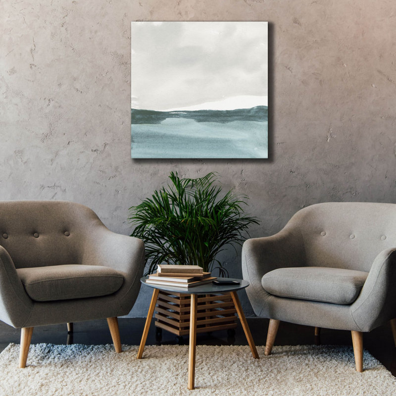 «Tranquil Silver Sea 2» par Chris Paschke, art mural sur toile, H 37 po x l 37 po x P 1,5 po