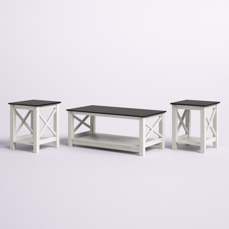 Ensemble de tables basses 3 pièces Velda, Noir