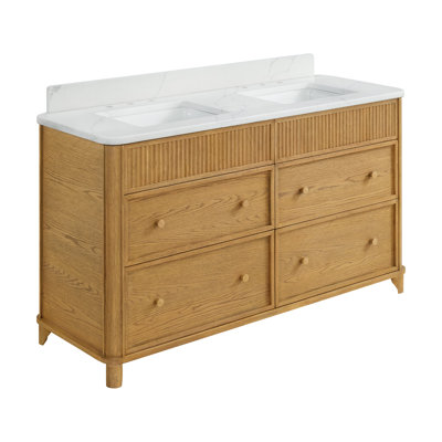 Kennedy 60" Double Bathroom Vanity With Statuario Quartz Top