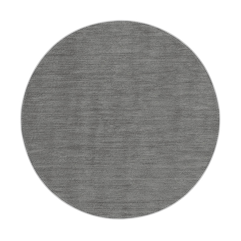 Tapis d'intérieur et extérieur gris uni, Rond 5 pi