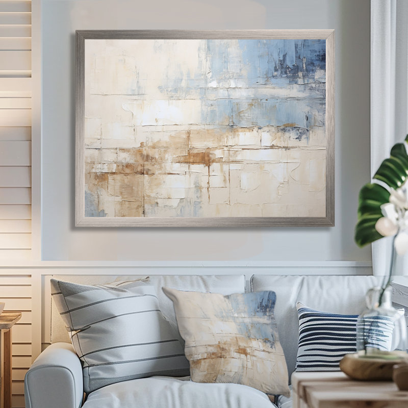Plourde - Coastal Minimalisme, reproduction d'art sur toile encadrée, H 34 po x l 44 po x P 1,5 po, Cadre simple argenté