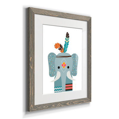 Boho Elephant - Reproduction d'art graphique encadré