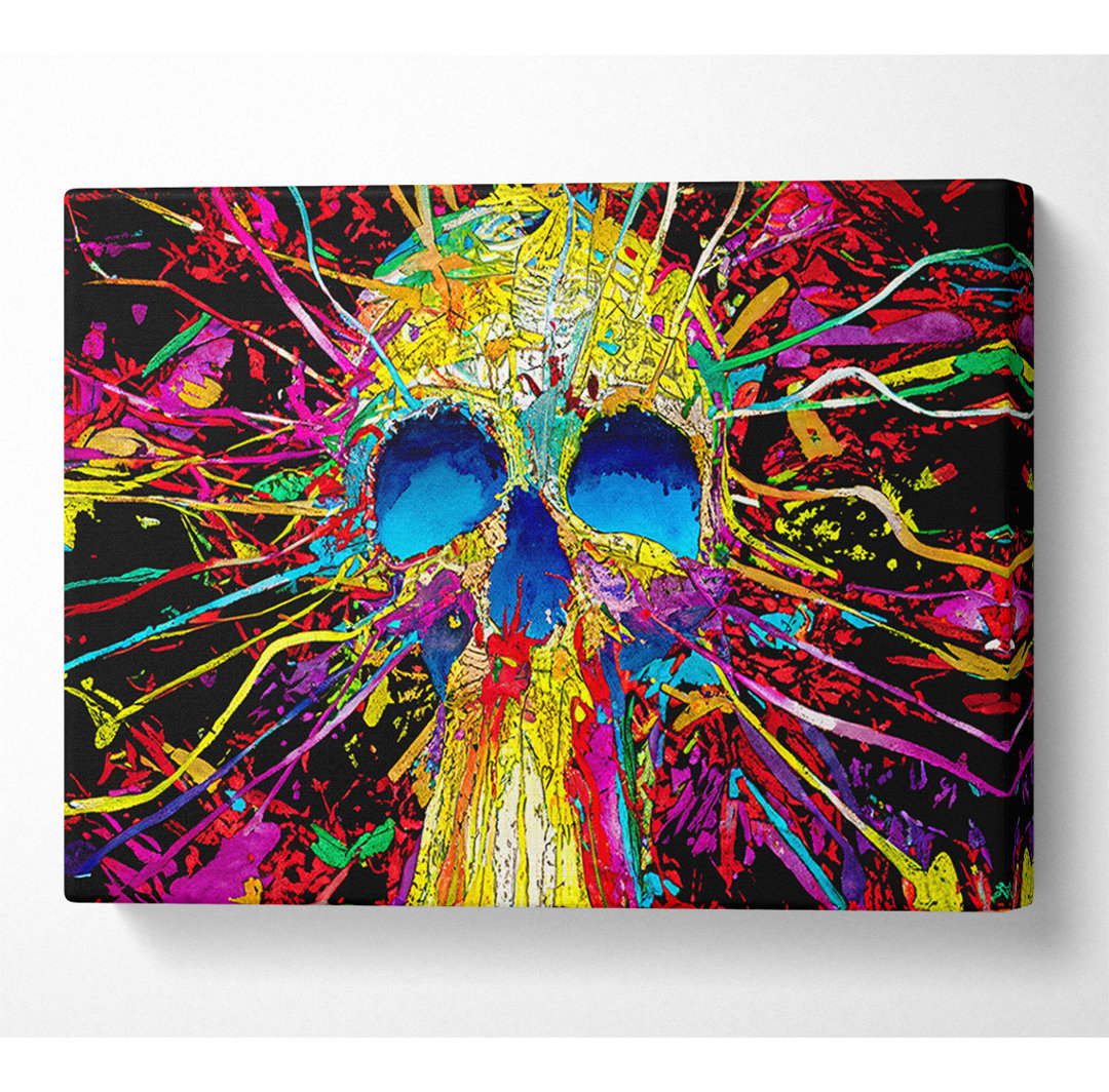 Skulls Colorful - Kunstdrucke auf Leinwand - Wrapped Canvas