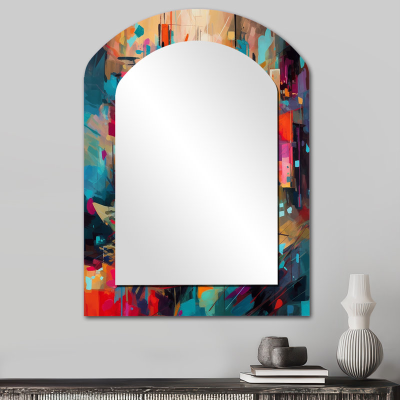 Miroir mural Exploration Abstract Tranquility II - Red Modern, 34 po x 25 po