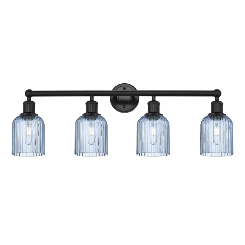 Fiennes 4 - Light Dimmable Vanity Light, Matte Black, Blue