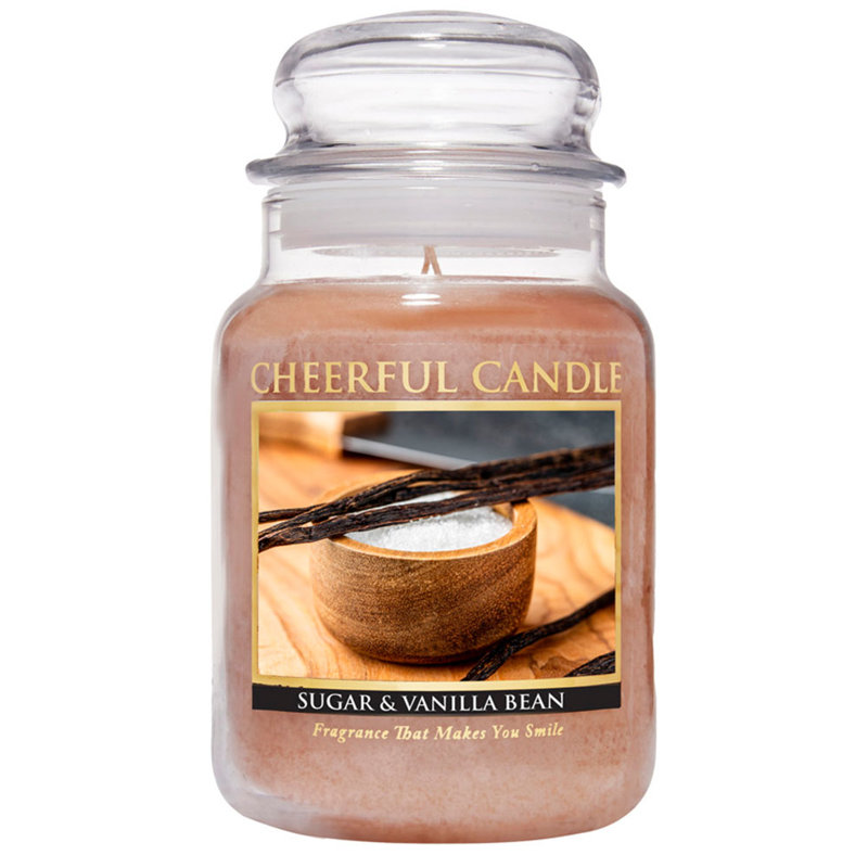 Sugar & Vanilla Bean Large Scented Candle Jar with Lid
