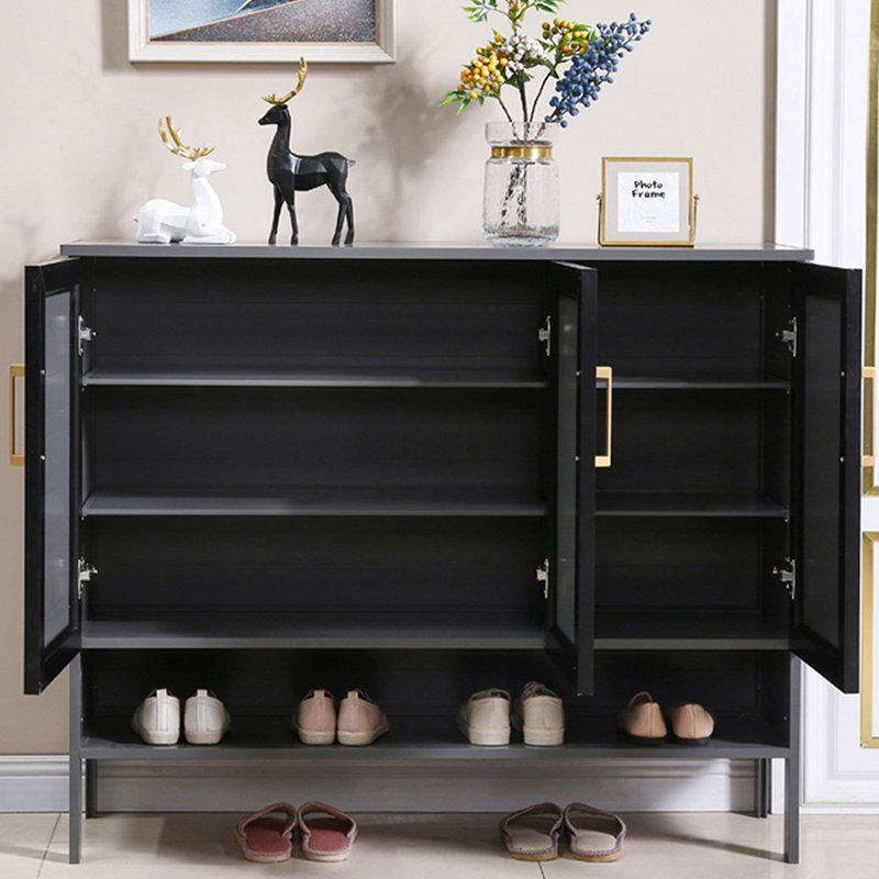 Rangement pour chaussures en alliage d'aluminium gris foncé