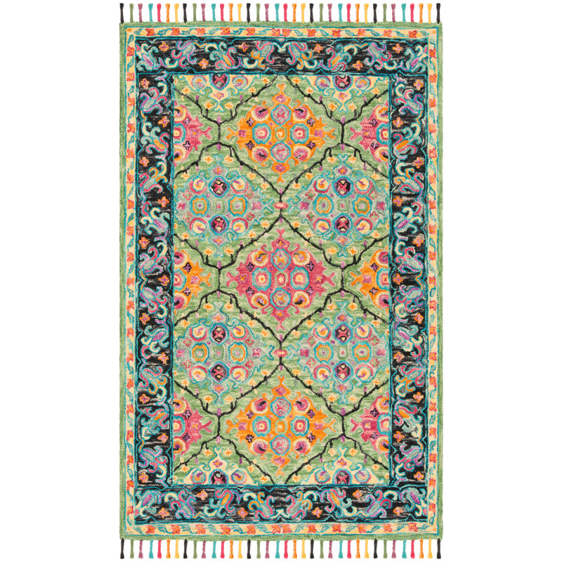 Vahakn Hand Tufted Wool Oriental Rug, Rectangle 5' x 8'