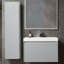 Meuble-lavabo mural 30 po avec lavabo en acrylique et armoire latérale Ledell - façade cannelée, tiroirs à fermeture en douceur Ledell-1181251017