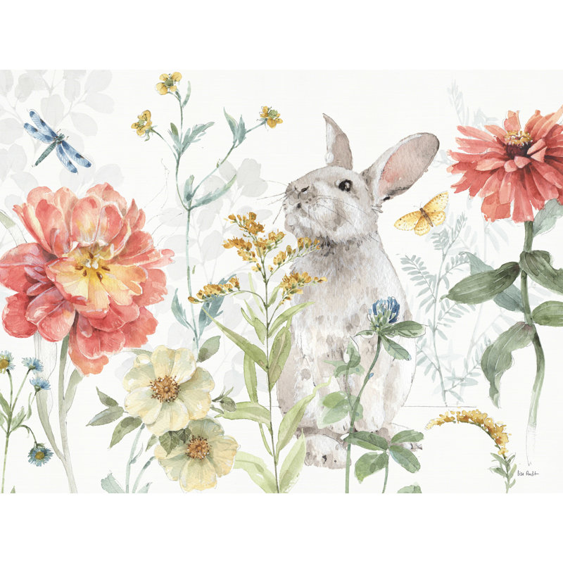 «Spring Meadow X III» par Lisa Audit - reproduction d'art sur toile tendue, H 36 po x l 48 po