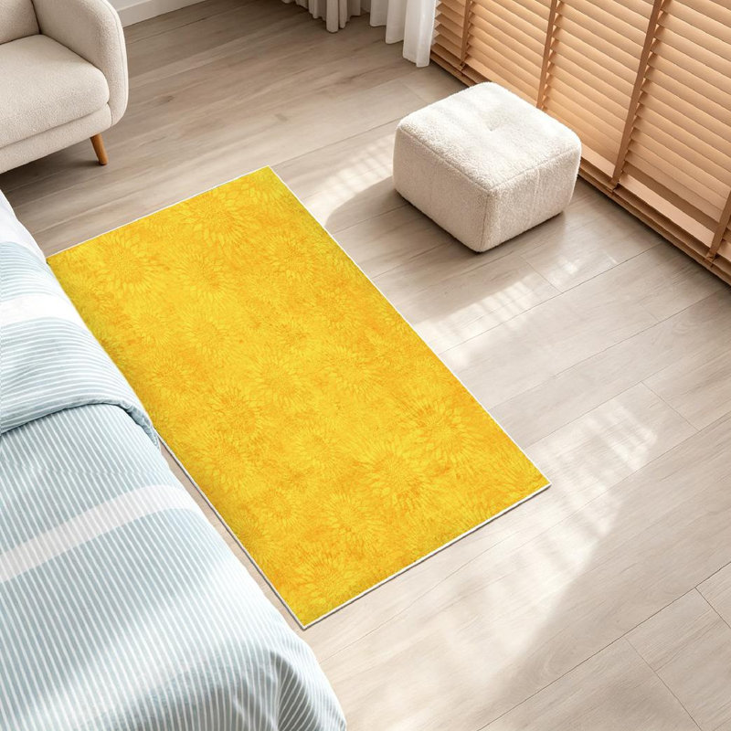 Pink Seamless Sunflowers Sunflower Abstract Art Backdrop Beautiful Machine Washable Indoor Area Rug, Rectangle 32" x 47"