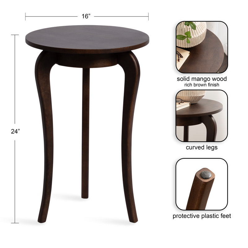 Table d'appoint Mariona, Brun