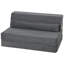Chaise de sol pliable avec dossier et coussin de soutien lombaire, gris foncé-1050031760