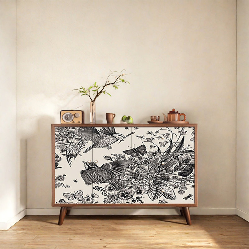 Buffet élégant avec plateau en bois de noyer