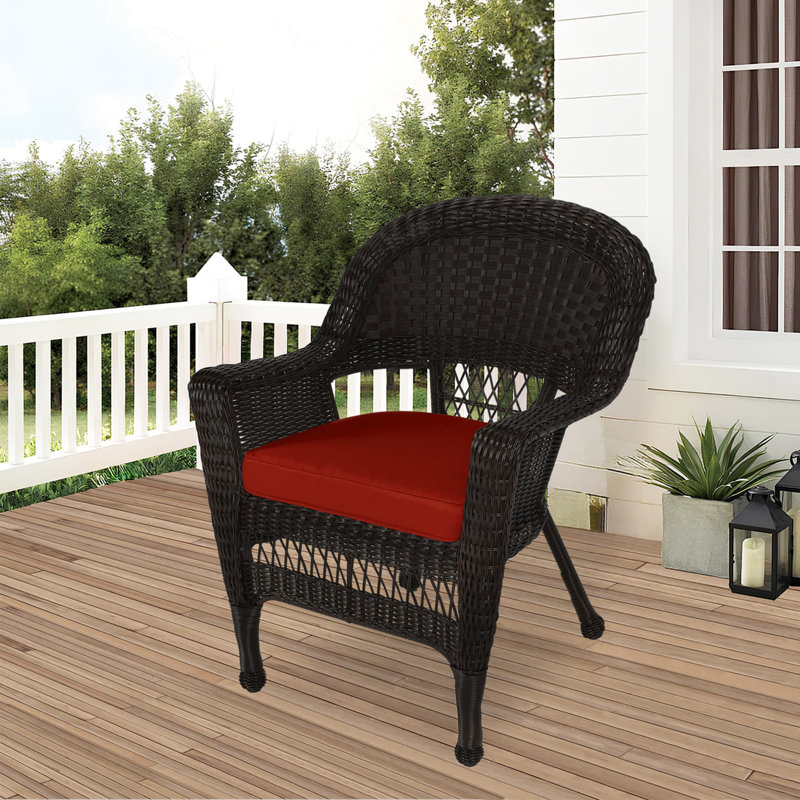 Arliss Steel Outdoor Lounge Chair, Red, Espresso