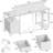 61" Desk With LED Light & Power Outlets, Reversible Computer Table With File Cabinet & Drawer, White Gaming Desk Writing Table With Dual Monitor Stand, For Home/Office-414579643