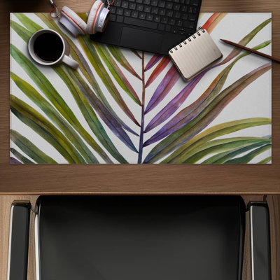 Watercolor tropical palm leave - 14.00"x24.25" Desk mat