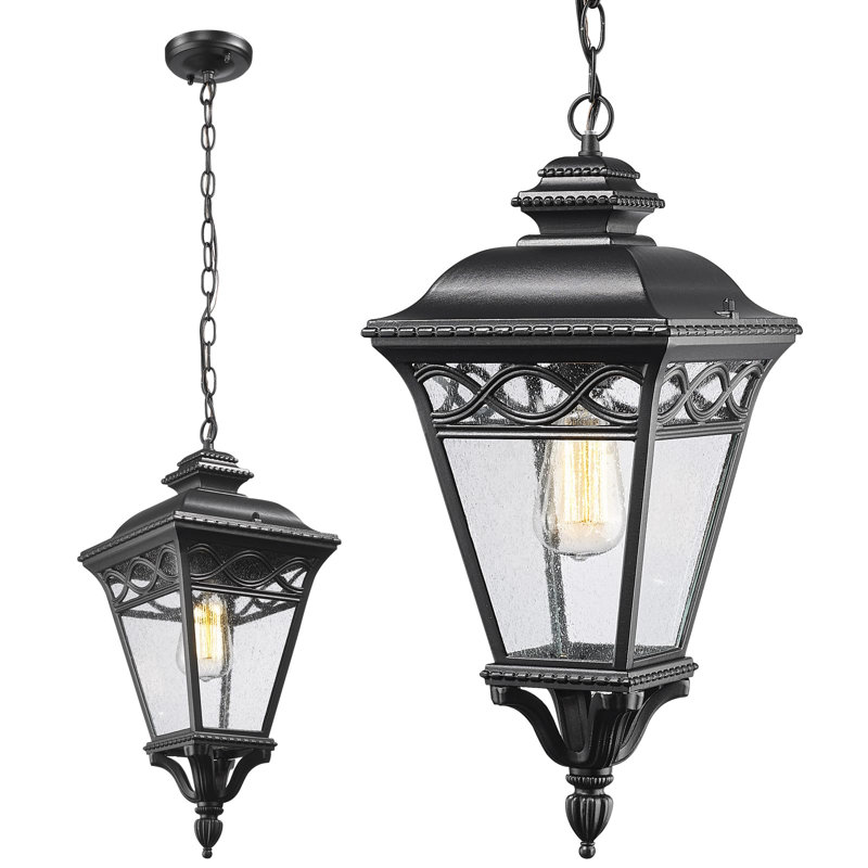 21inch Outdoor Pendant Light For Porch, Large Hanging Porch Light Outdoor Chandelier