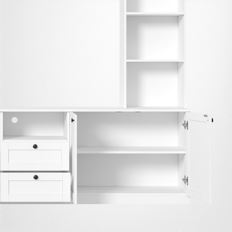 Meuble audio-vidéo pour téléviseur de 70 po ou moins, meuble télé avec pont réglable, rangement, console multimédia en bois, salon moderne