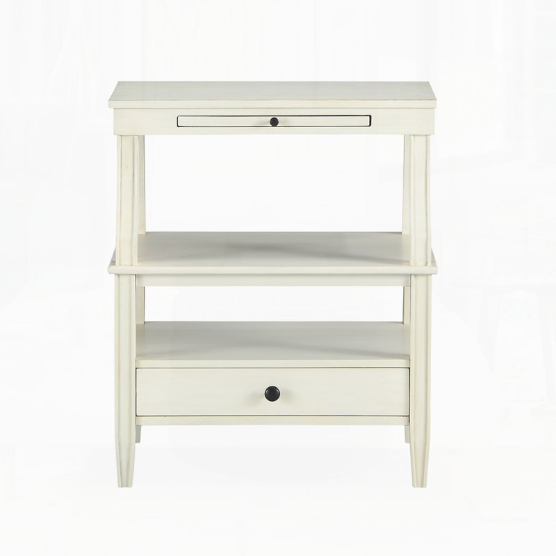Table de chevet moderne pour chambre à coucher, Blanc antique