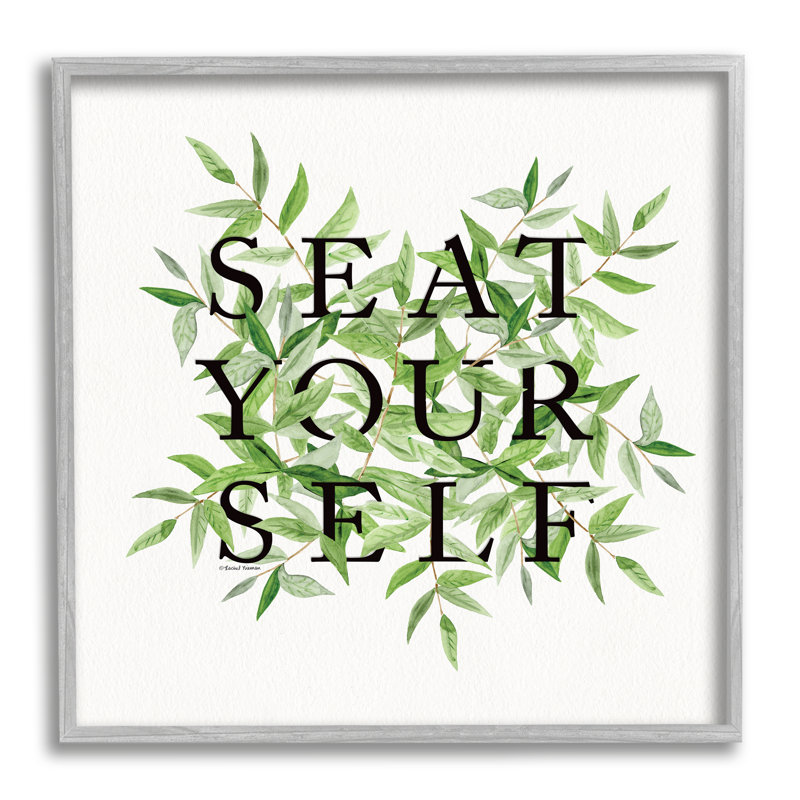 «Seat Yourself», feuille botanique de salle de bain, estampe numérique par Rachel Nieman, H 12 po x l 12 po x P 1,5 po