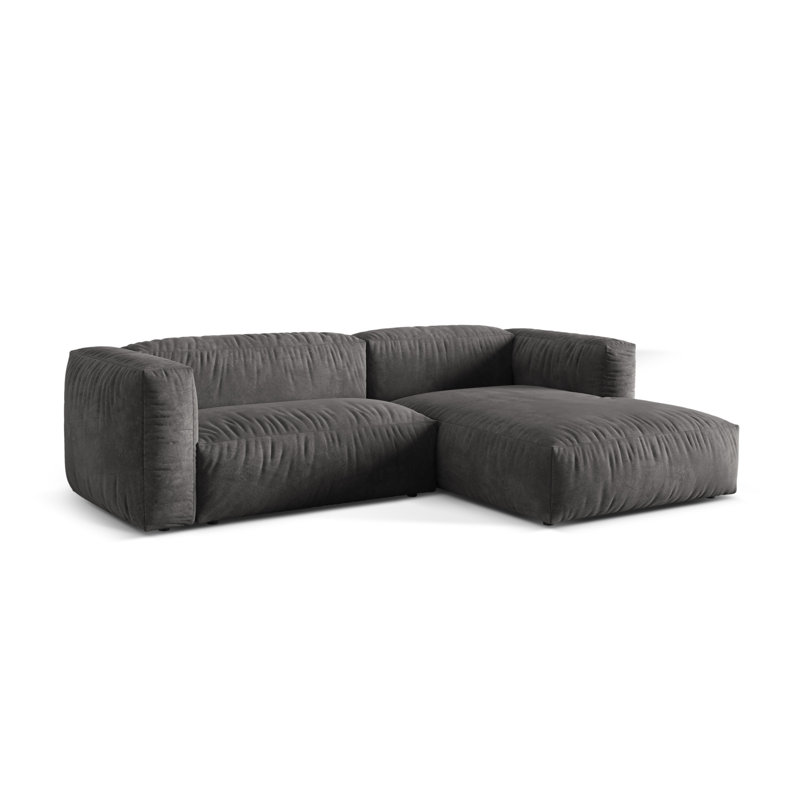 Bedar 2 Seater Velvet Corner Sofa , Grey