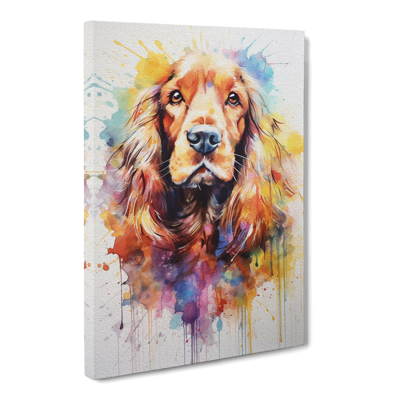 Cocker Spaniel Gestural - Wrapped Canvas Print, 50cm H x 35cm W x 3cm D
