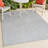 Andella High-Low Minimalist Curve Geometric Light Blue/Cream Indoor/Outdoor Rug-1478366599