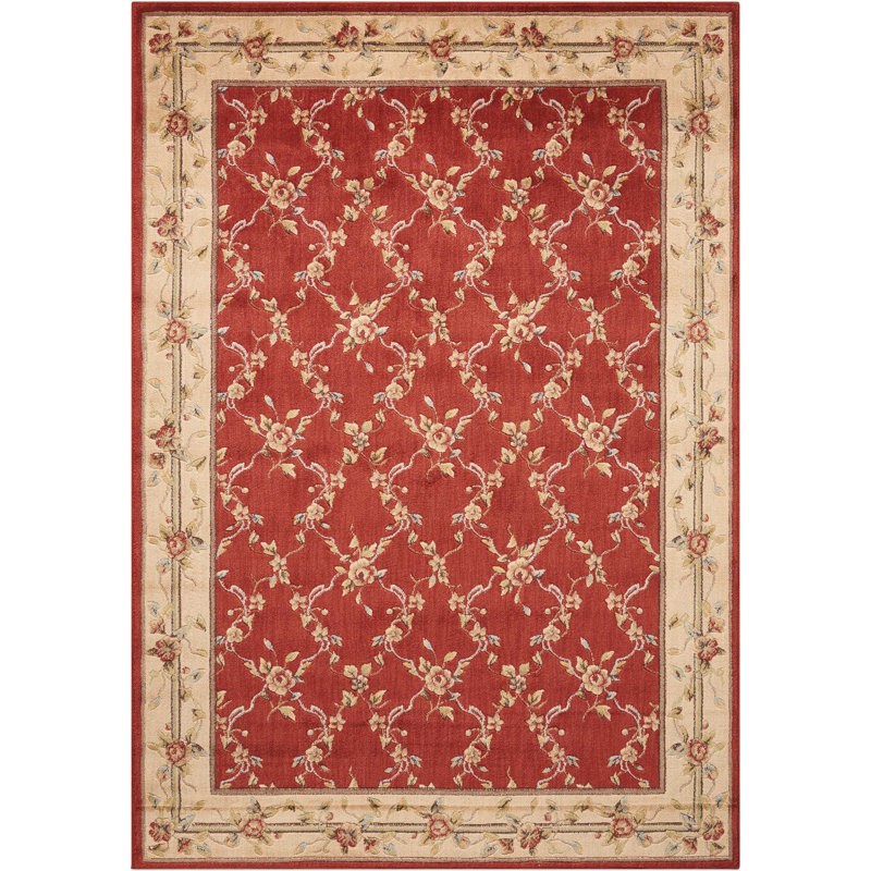 Tapis de zone rouille en bois 7 pi 5 po x 5 pi 3 po floral Onaway
