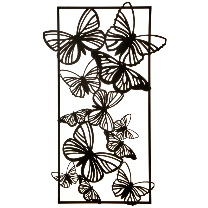 Plaque murale papillon en métal 15 x 25 po, impression sur métal